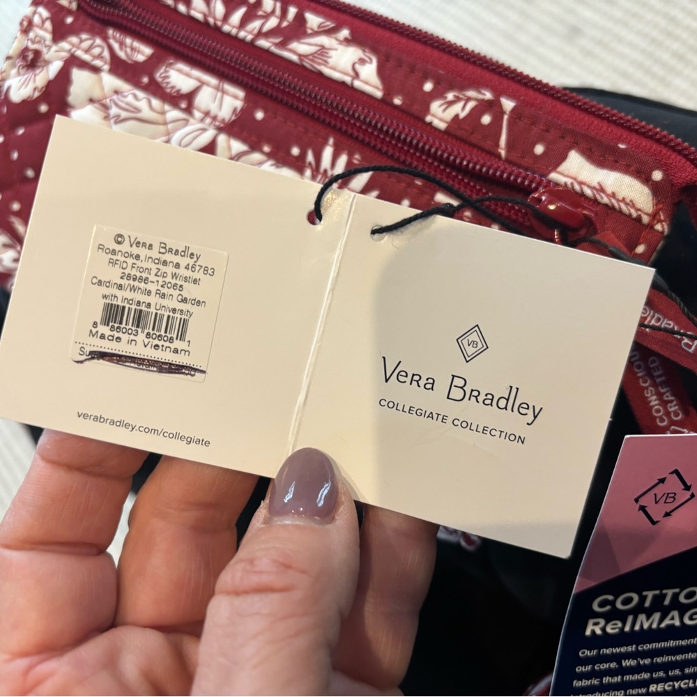 Vera Bradley Burgundy and White Clutch Indiana University - Picture 6 of 8